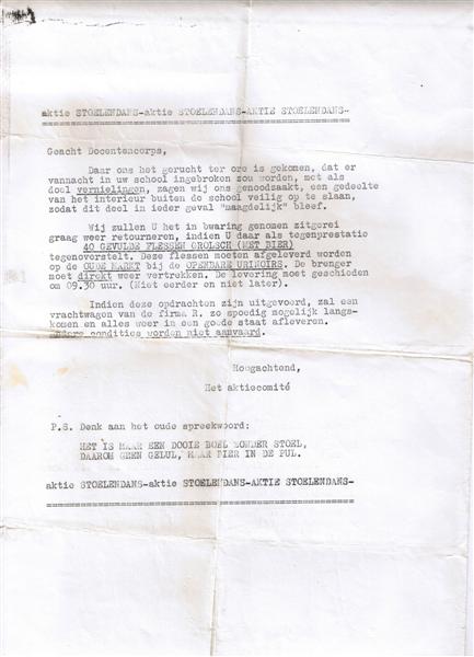 Schoolbezetting 1973 - Ludieke aktie